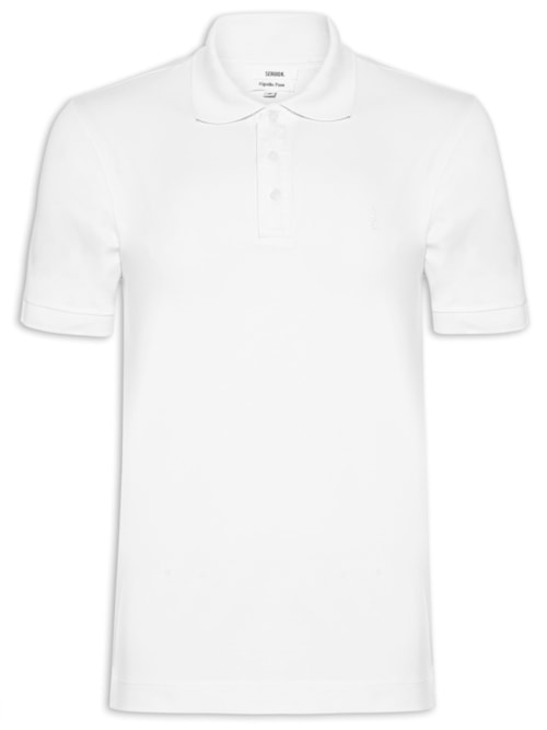 Camisa Polo Masculina Algodão Pima - Branco