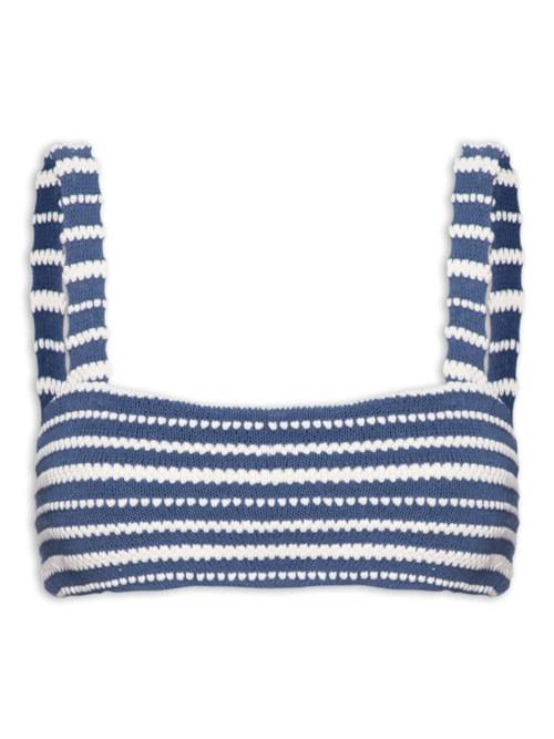 Top Saída De Praia Tricot Listrado Maddy - Azul Top Saída De Praia Tricot Listrado Maddy - Azul