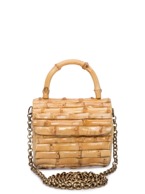 Bolsa Feminina Belzinha Bambu - Bege Bolsa Feminina Belzinha Bambu - Bege
