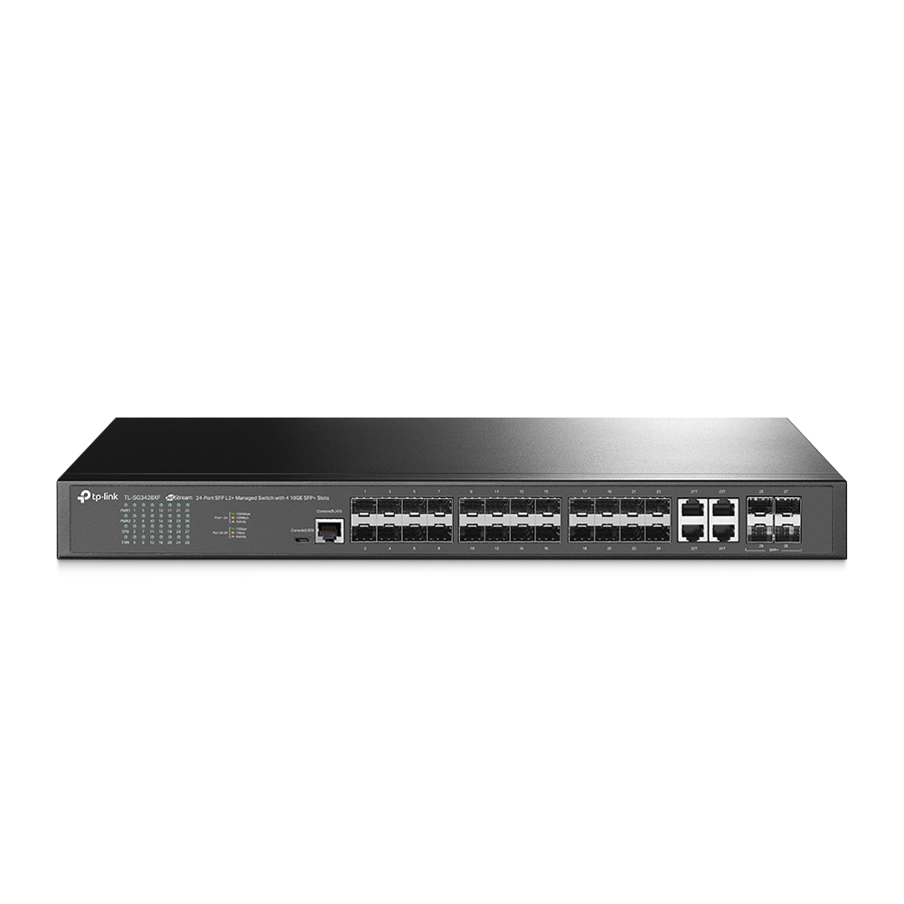 Switch TP-Link 24 Portas Gigabit 4 Slots SFP 10GE JetStream - TL-SG3428XF Switch TP-Link 24 Portas Gigabit 4 Slots SFP 10GE JetStream - TL-SG3428XF