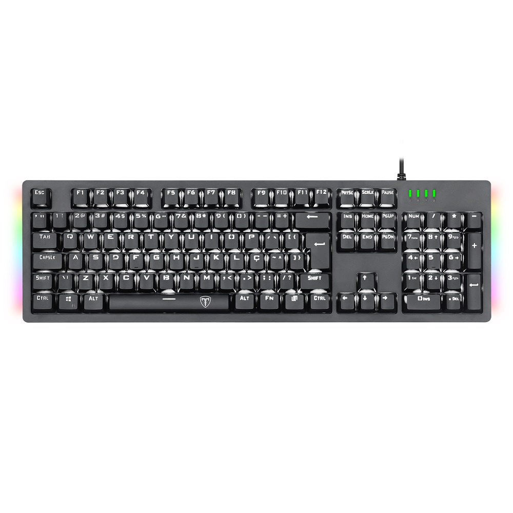 Teclado Mecânico T-Dagger Bermuda Switch Azul RGB C/Fio Preto