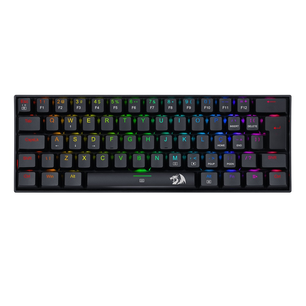 Teclado Mecânico Redragon Dragonborn Switch Blue RGB C/Fio Preto