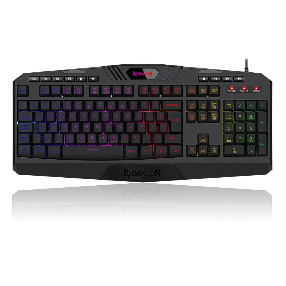 Teclado Membrana Redragon Harpe 2 RGB C/Fio Preto