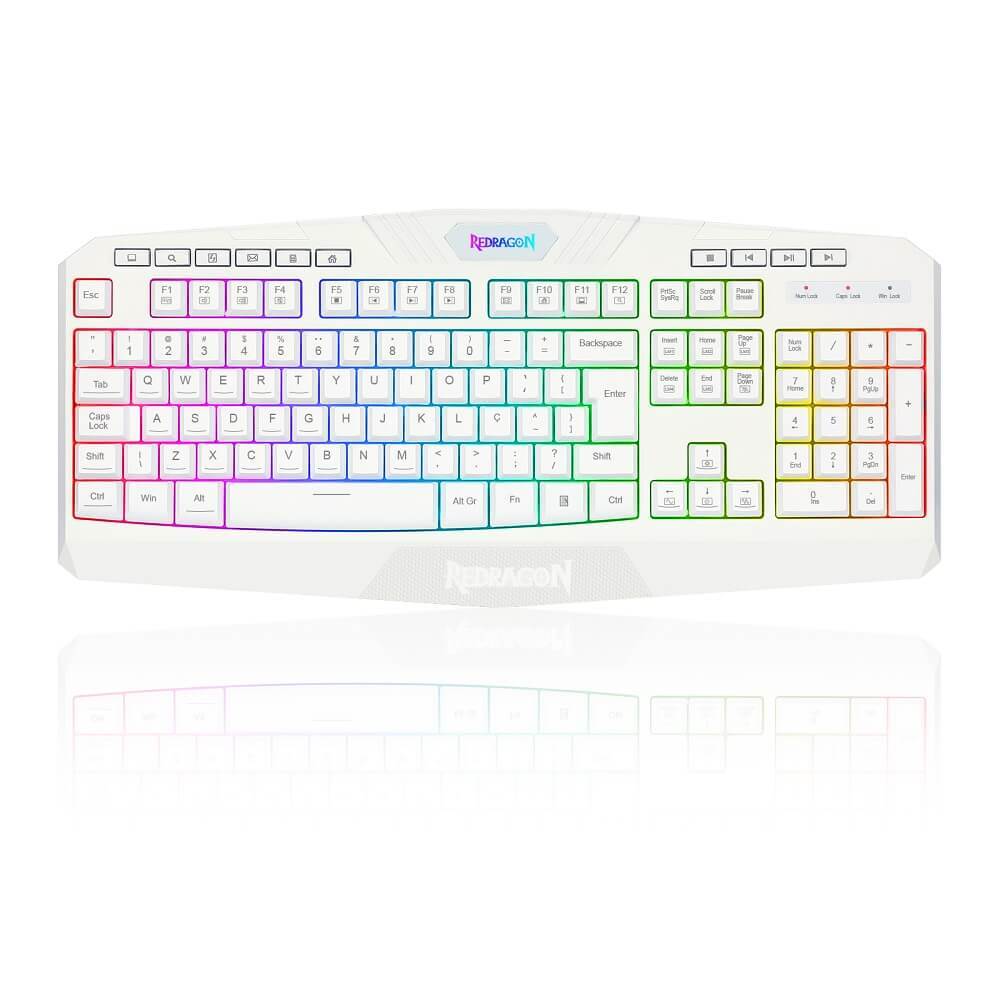 Teclado Membrana Redragon Harpe 2 RGB C/Fio Branco