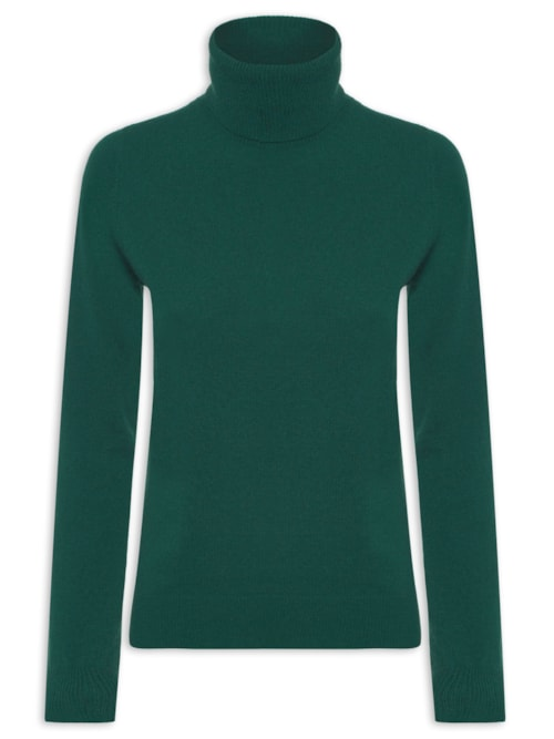 Blusa Feminina Gola Rolê Puro Cashmere - Verde Blusa Feminina Gola Rolê Puro Cashmere - Verde