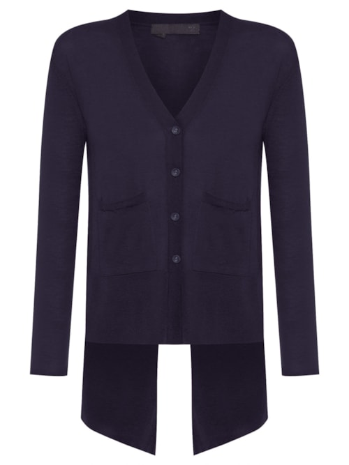 Cardigan Feminino Fenda Puro Cashmere Light - Azul Cardigan Feminino Fenda Puro Cashmere Light - Azul