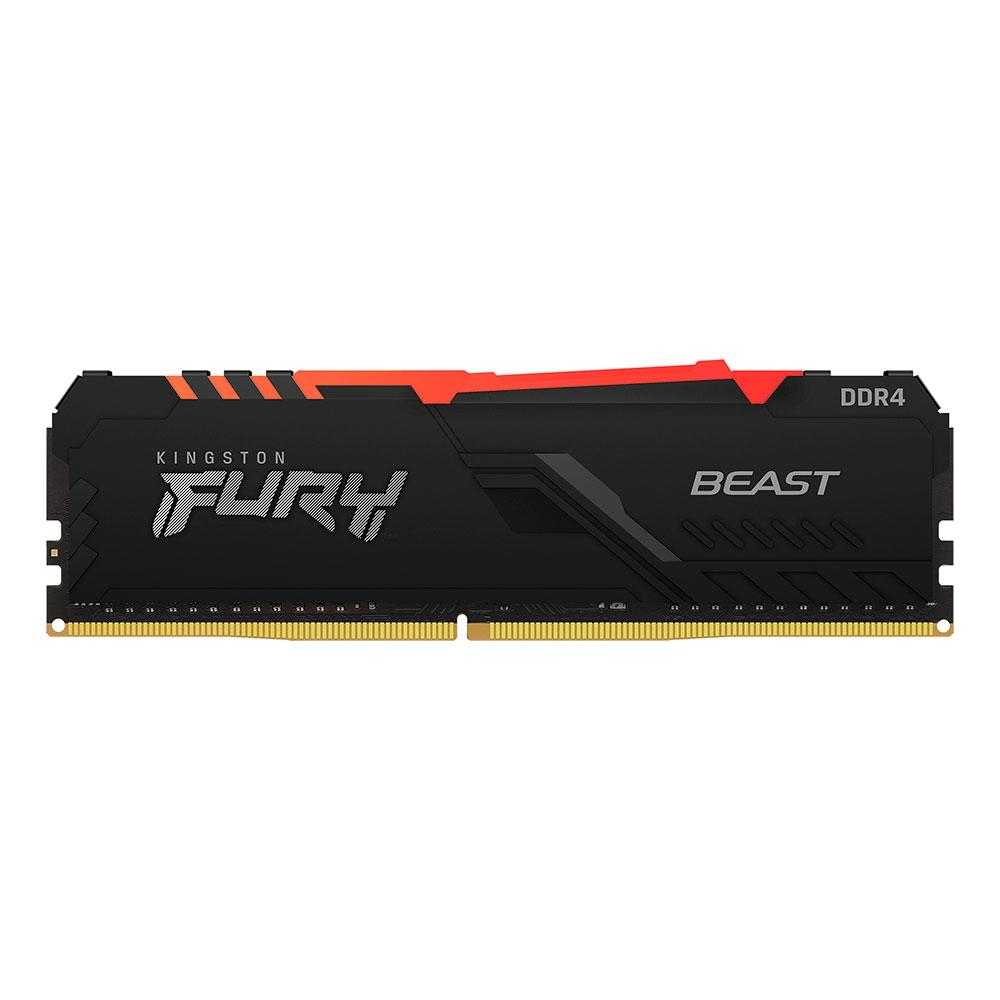 Memória Kingston Fury Beast RGB 8GB DDR4 3200Mhz Preto - KF432C16BBA/8 Memória Kingston Fury Beast RGB 8GB DDR4 3200Mhz Preto - KF432C16BBA/8