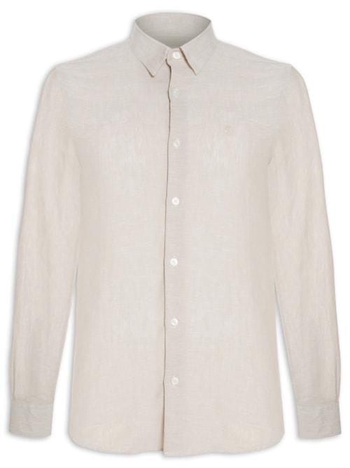 Camisa Masculina Manga Longa - Bege