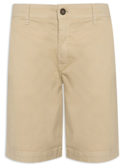 Bermuda Masculina Chino Sarja Tinturada - Bege
