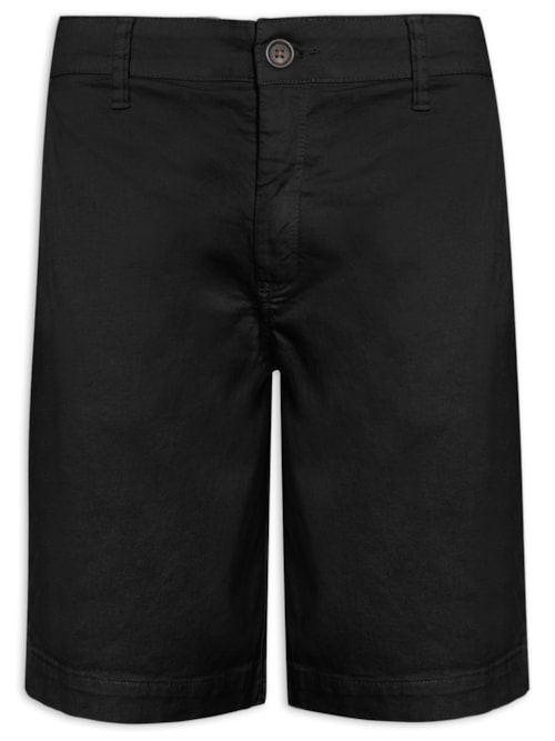 Bermuda Masculina Chino Sarja Tinturada - Preto