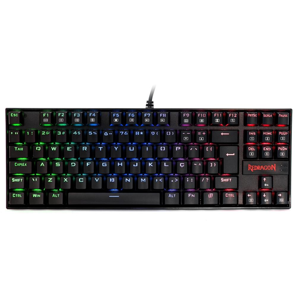 Teclado Mecânico Redragon Kumara Switch Outemu Brown RGB C/Fio Preto