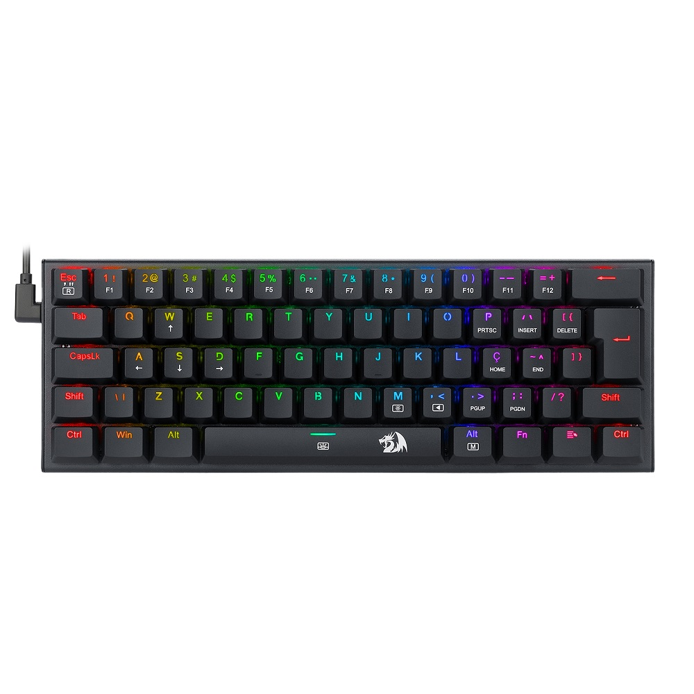 Teclado Mecânico Redragon Anivia Switch Brown RGB C/Fio Preto