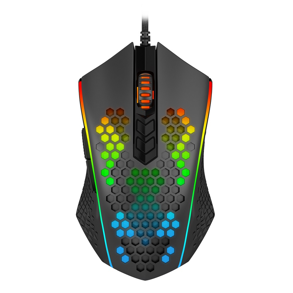 Mouse Gamer Redragon Memeanlion Honeycomb M809-K RGB 12400 DPI 7 Botões PAW 3327 - Preto