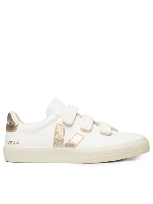 Tênis Feminino Recife Chromefree Leath Extra White Platine - Dourado Tênis Feminino Recife Chromefree Leath Extra White Platine - Dourado