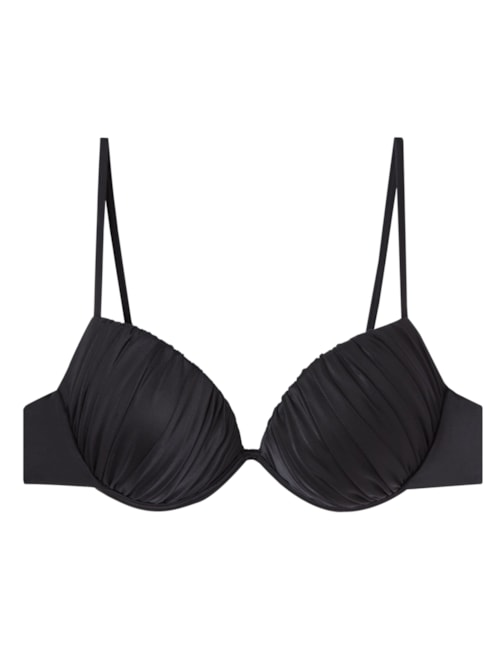 Parte De Cima De Biquíni Push-Up Shiny Satin - Preto Parte De Cima De Biquíni Push-Up Shiny Satin - Preto