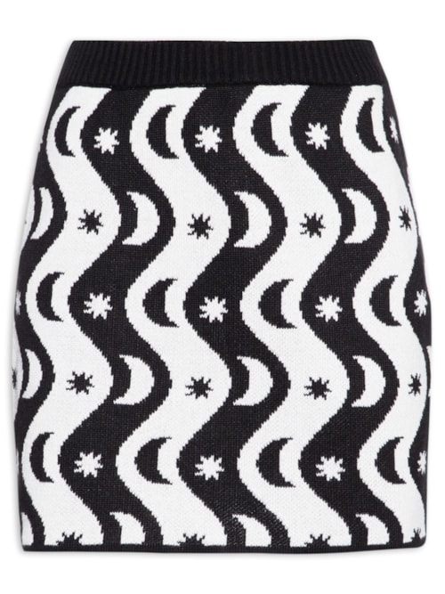 Saia Tricot Estampa Alquimia - Preto Saia Tricot Estampa Alquimia - Preto