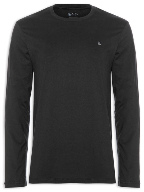 Camiseta Masculina Manga Longa Logo - Preto Camiseta Masculina Manga Longa Logo - Preto