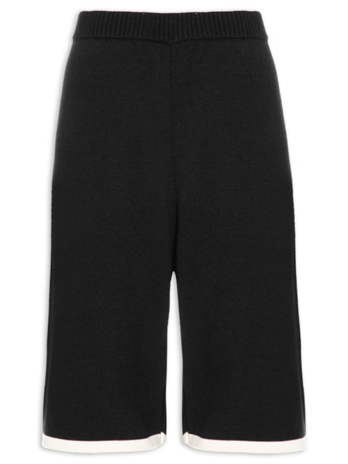 Bermuda Feminina Tricot - Preto