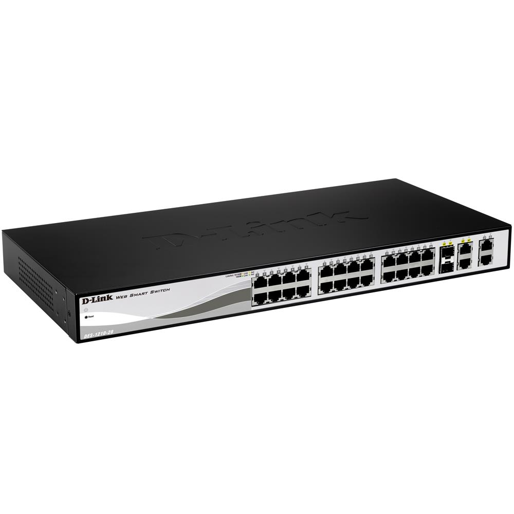 Switch Gerenciável D-Link DES-1210-28 24 Portas 10/100 2 Portas 10/100/1000 e 2 Portas 10/100/1000 Combo SFP Switch Gerenciável D-Link DES-1210-28 24 Portas 10/100 2 Portas 10/100/1000 e 2 Portas 10/100/1000 Combo SFP