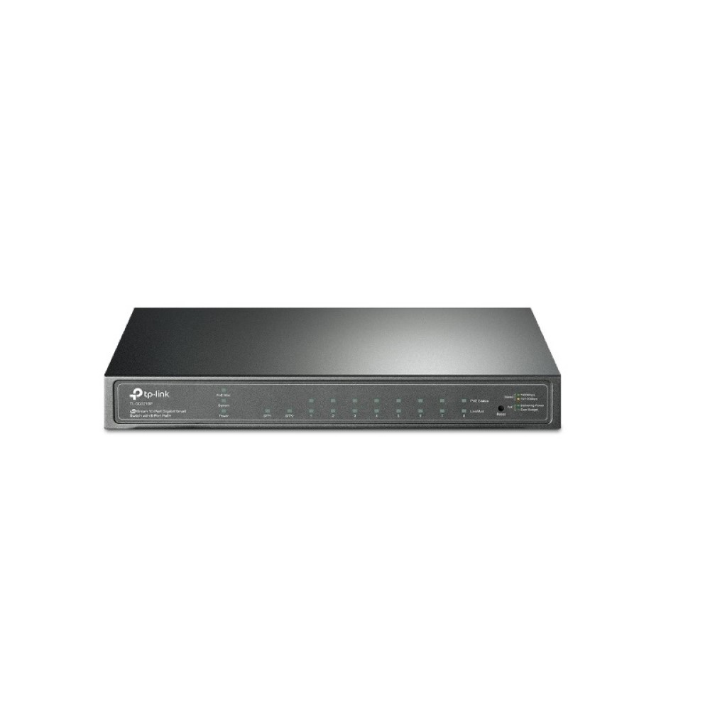 Switch TP-Link 8 Portas PoE + 2 Slots SFP Jetstream - TL-SG2210P Switch TP-Link 8 Portas PoE + 2 Slots SFP Jetstream - TL-SG2210P