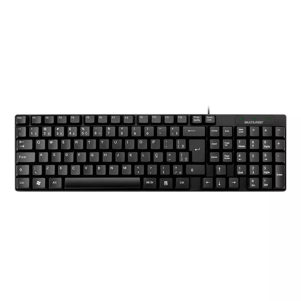 Teclado Membrana Multilaser Slim TC193C/Fio Preto