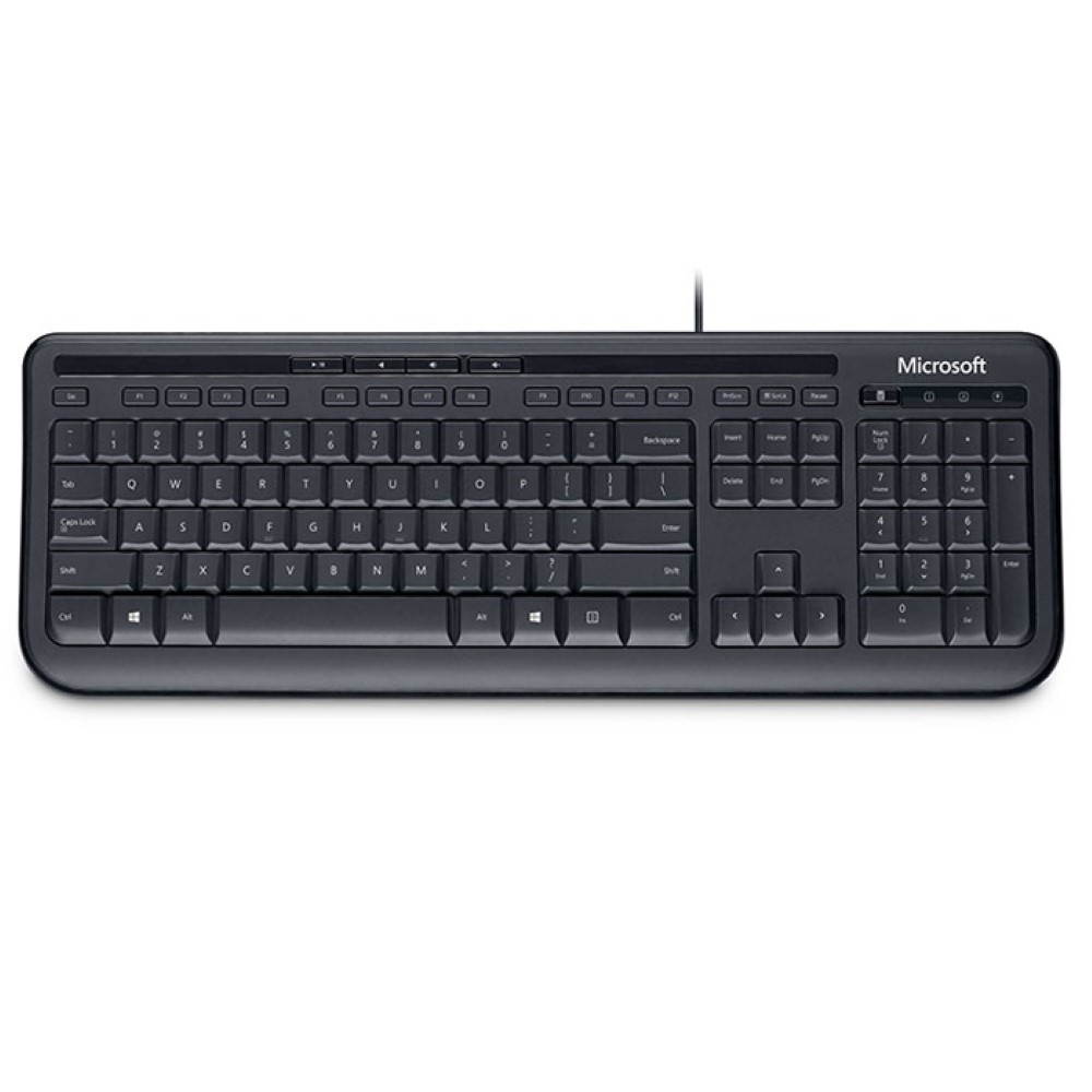 Teclado Membrana Microsoft C/Fio Preto