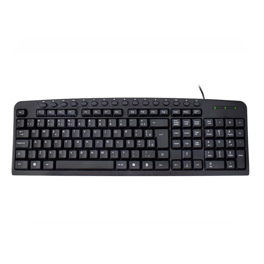 Teclado Membrana K-mex KM-3928 Multimídia C/Fio Preto
