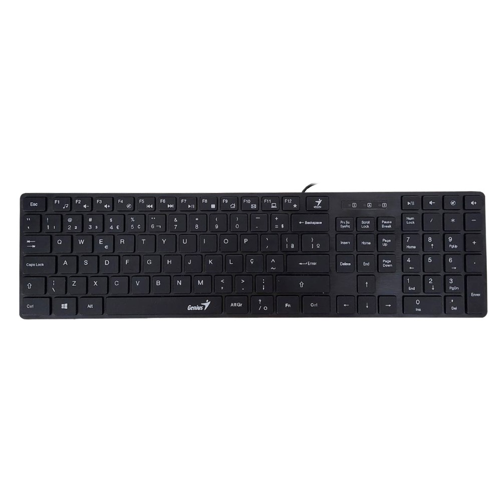 Teclado Membrana Genius SlimStar 126 C/Fio Preto