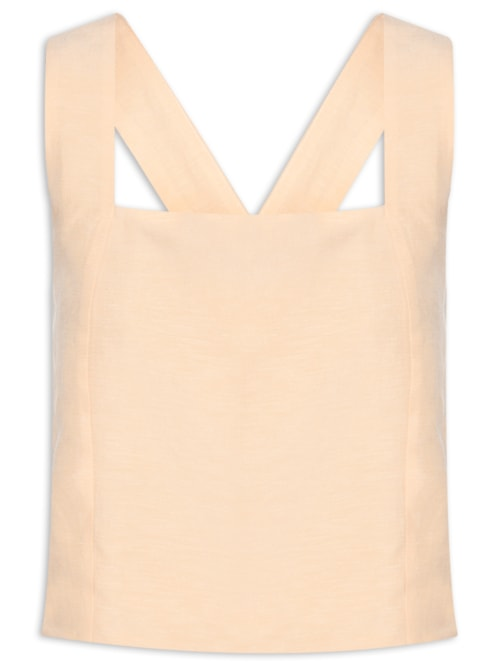 Blusa Feminina Com Transpasse Nas Costas - Amarelo Blusa Feminina Com Transpasse Nas Costas - Amarelo