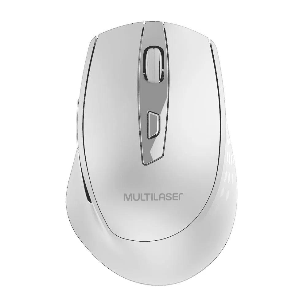 Mouse Sem Fio Multilaser MO317 2.4GHz 1600 DPI 6 Botões USB - Branco