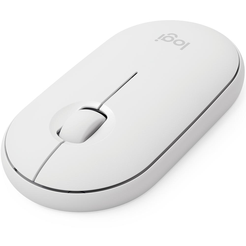 Mouse Logitech Bluetooth Pebble M350 Silent 3 Botões 1000 DPI - Branco