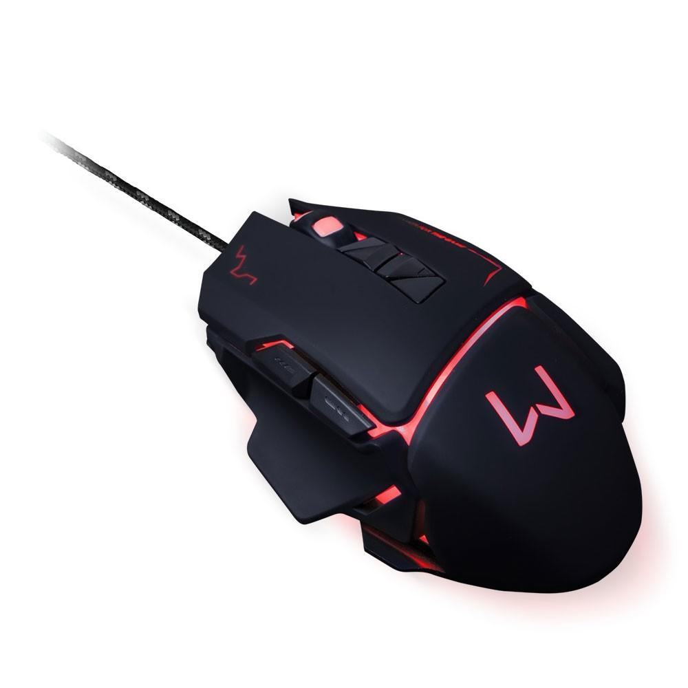 Mouse Gamer Multilaser Warrior Ivor 3200DPI Led Colors 7 Botões - MO261