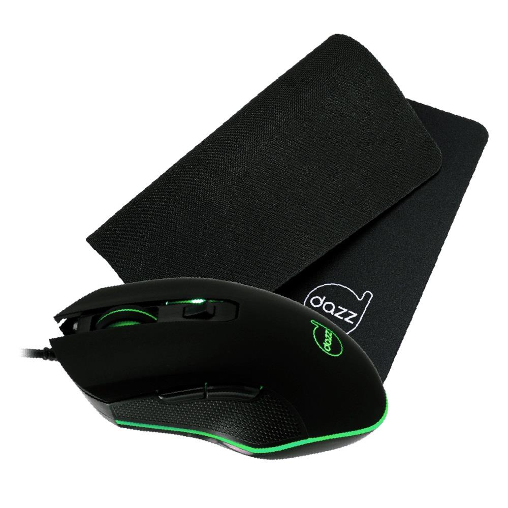 Kit Gamer Dazz Mouse Death Fire USB 3200DPI + Mouse Pad 22x30cm