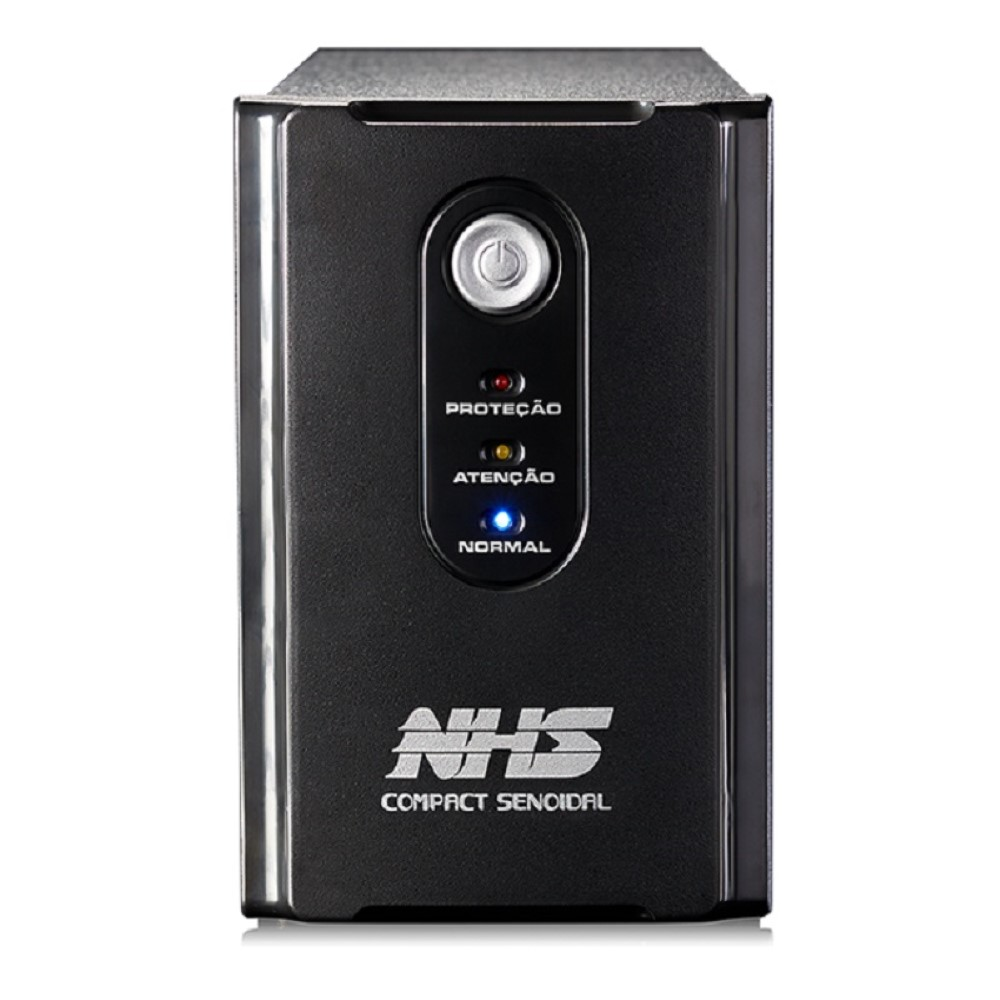 Nobreak NHS Compact Senoidal 1000VA E.Bivolt S.120V ou Conf 220V Bat 2x7Ah/24V USB 8 tomadas