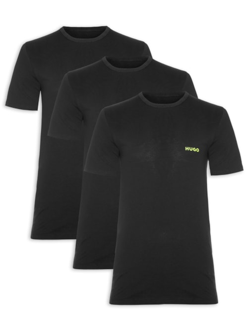 Kit Camisetas Masculina Rn Triplet - Preto Kit Camisetas Masculina Rn Triplet - Preto
