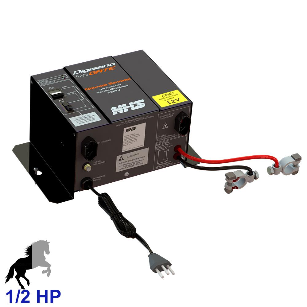 Nobreak NHS Digiseno Gate 1/2 HP 12V Senoidal 750VA Entrada e Saída 120V/220V (selecionável) Sem Bateria - 91.P0.007500