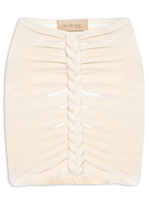 Saia Mini Cordas Veludo - Bege Saia Mini Cordas Veludo - Bege