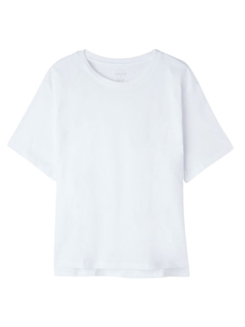 Blusa De Manga Curta Boxy Fit Em Algodão - Branco Blusa De Manga Curta Boxy Fit Em Algodão - Branco