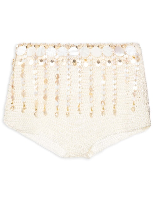 Short Feminino Bordado - Off White