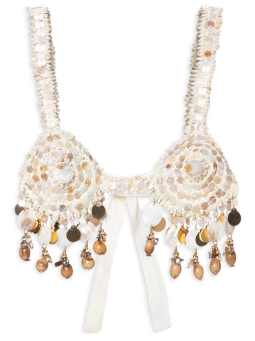 Top Sutien Bordado - Off White