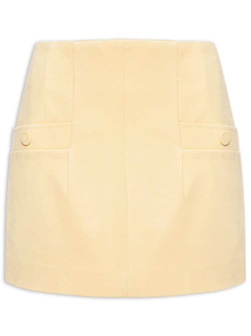 Saia Bolsos Twill Sarjado Nude - Bege Saia Bolsos Twill Sarjado Nude - Bege