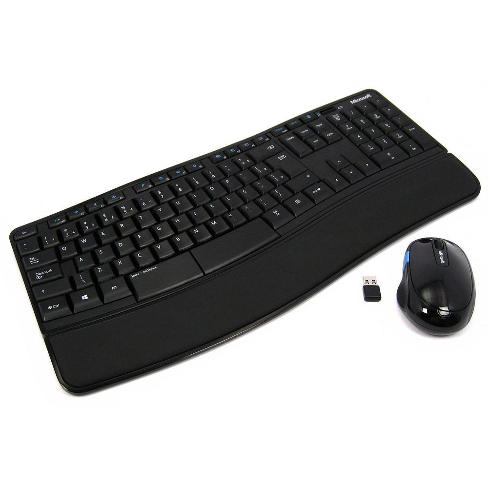 Kit Teclado e Mouse Microsoft wireless Comfort Ergonomico Sculpt Preto