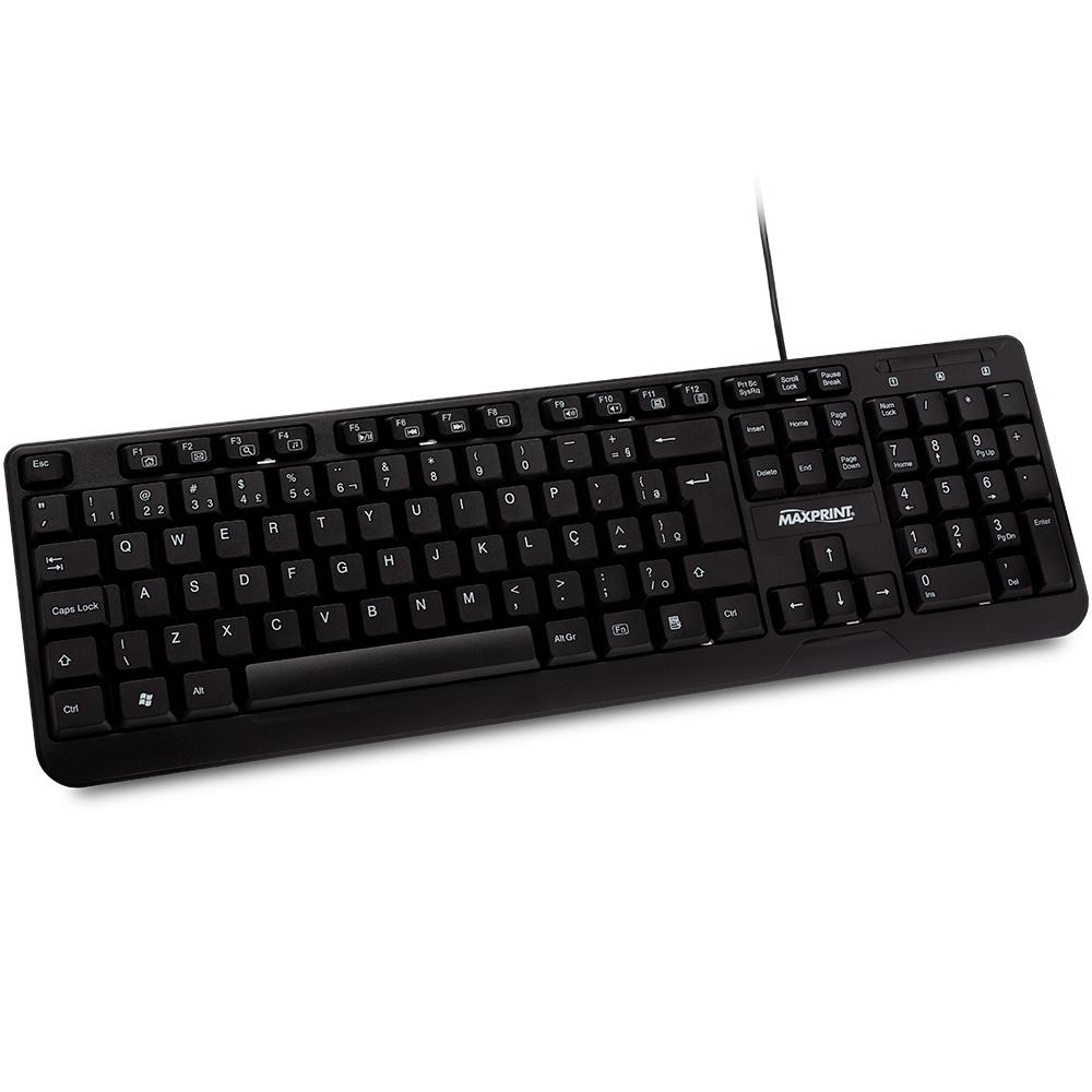 Kit Teclado e Mouse Maxprint Essential USB 2.0 1,3 Metros 6013136 100 DPI - Preto