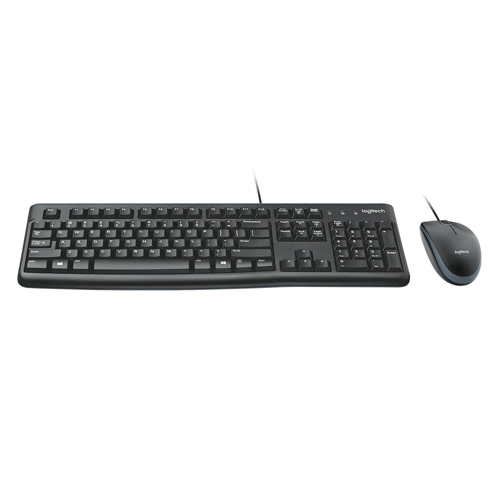 Kit Teclado e Mouse Logitech C/Fio MK120 USB Preto - MK120