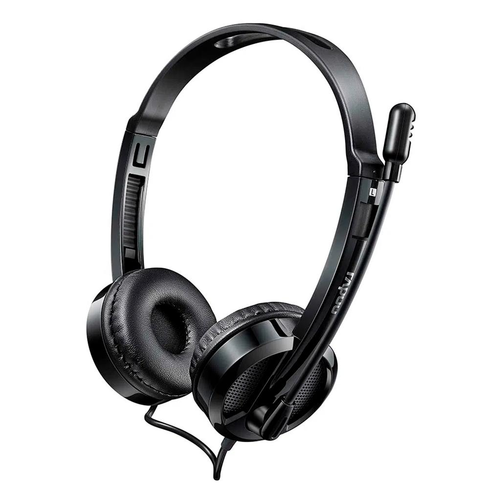 Headset Rapoo RA019 H100 3.5mm P2 P3 C/ Microfone - Preto