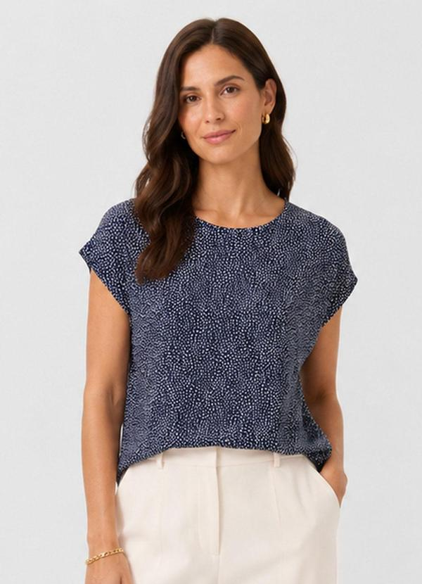 Blusa Feminina Estampada - Azul Blusa Feminina Estampada - Azul