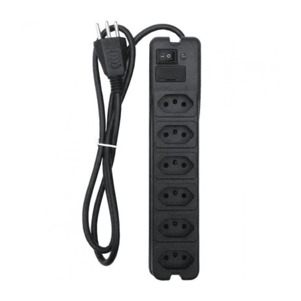 Filtro de Linha NTC 6 tomadas 10A Cabo 3,0 Metros Preto Bivolt 127V 220V