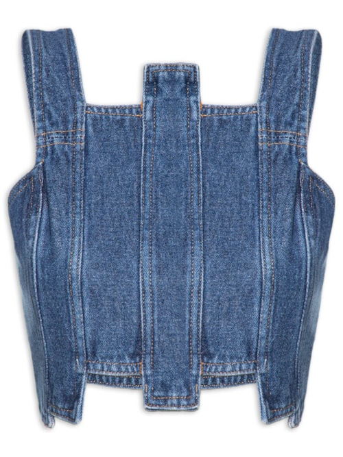 Top Pixel Denim - Azul