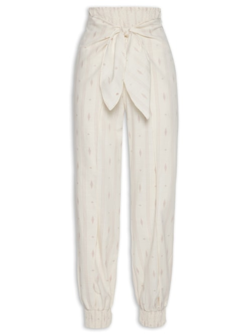 Calça Feminina Bordado Caminhos - Bege