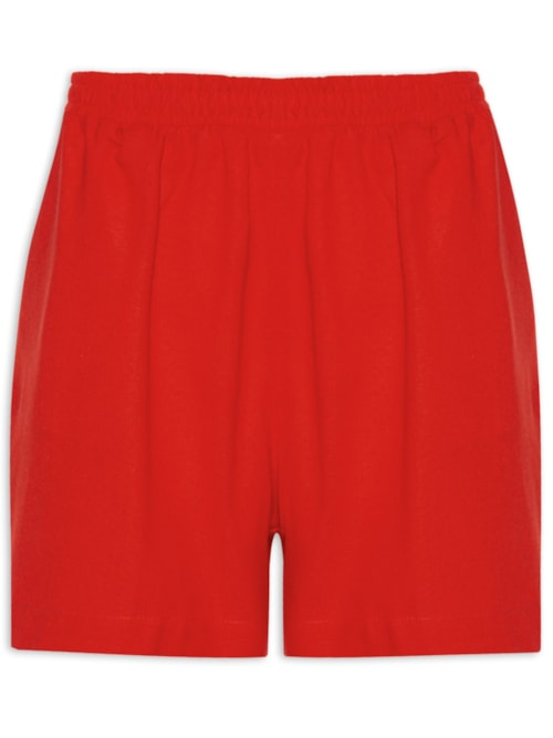 Short Feminino Linho Tramas De Memoria - Vermelho